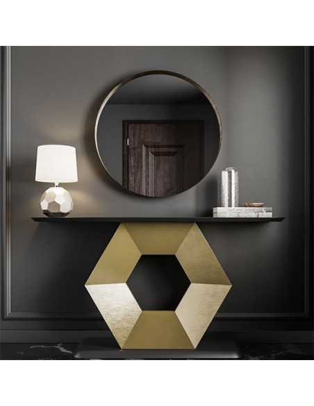 Diseño singular de recibidor con base hexagonal Muebles Lara