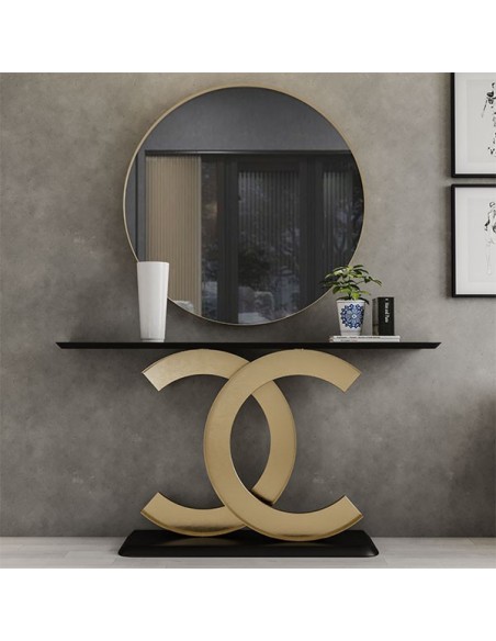 Recibidor MX88 de la firma Franco Furniture, con consola y espejo