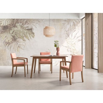 Silla 302 con estructura de madera y asiento tapizado 2