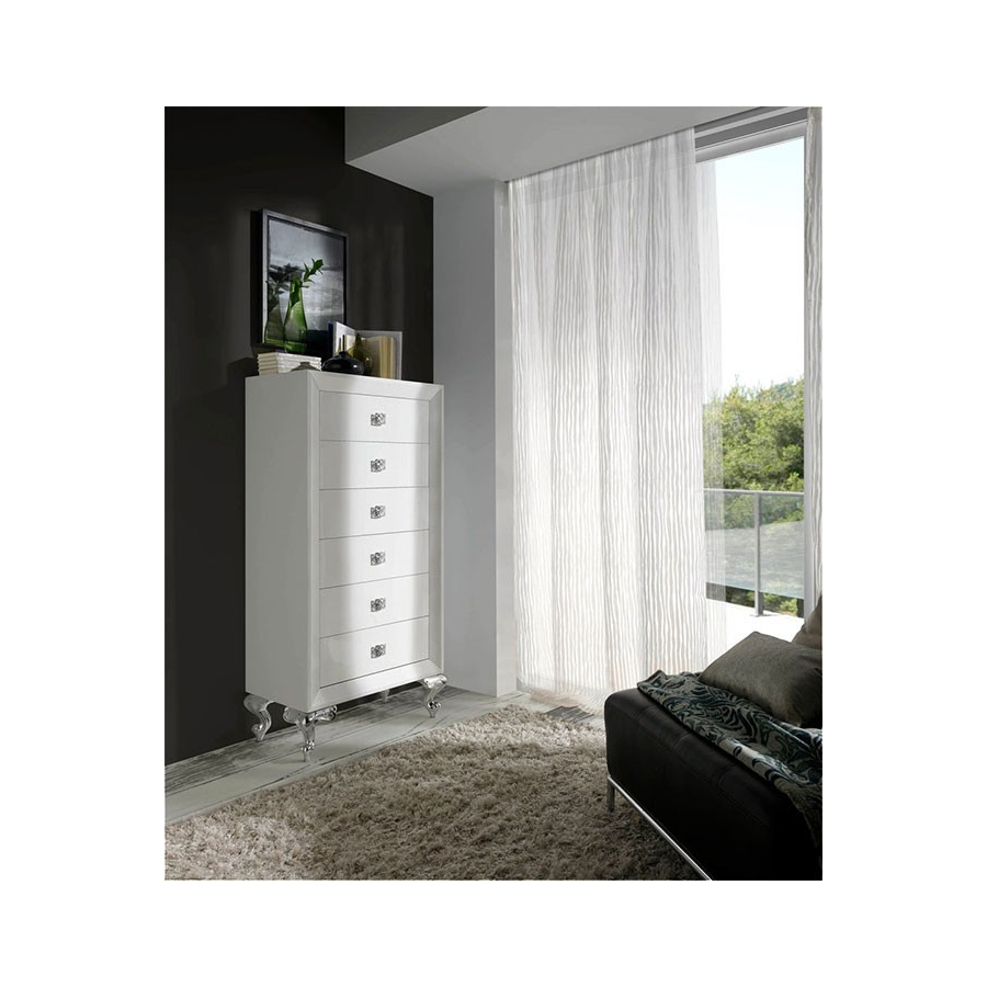 Chifonier 6 cajones lacado blanco mate Muebles Lara