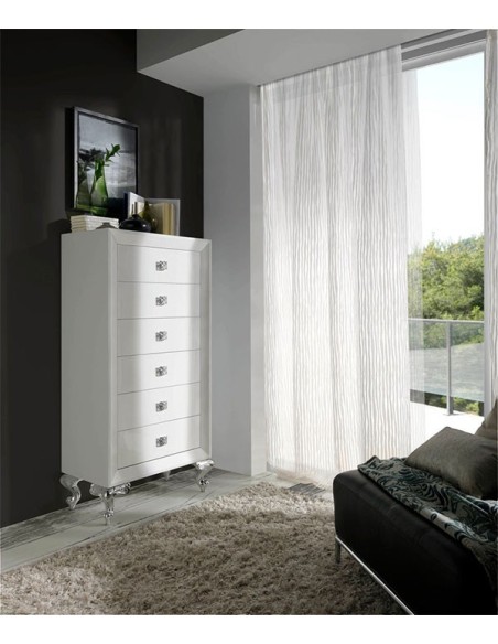 Chifonier 6 cajones lacado blanco mate Muebles Lara