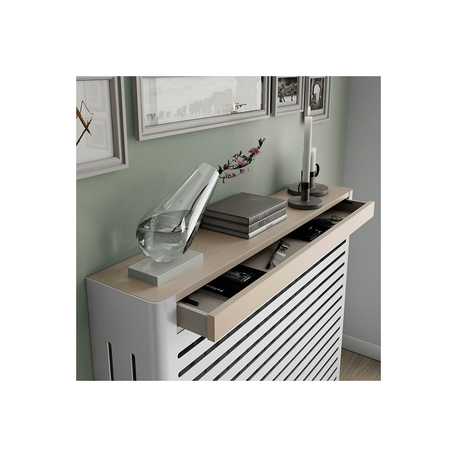 Cubreradiador Eslida blanco y madera
