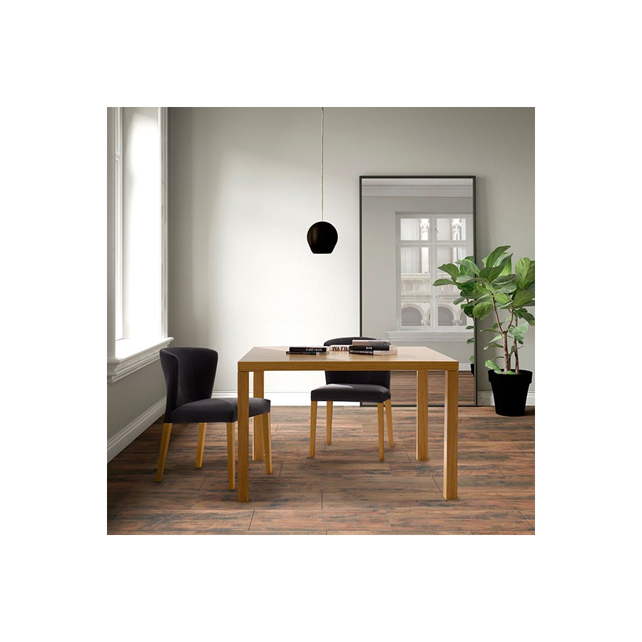 Silla de comedor Retro tapizada en tela