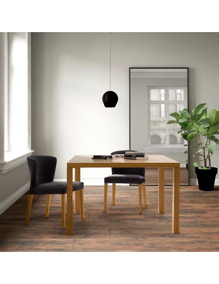 Silla de comedor Retro tapizada en tela
