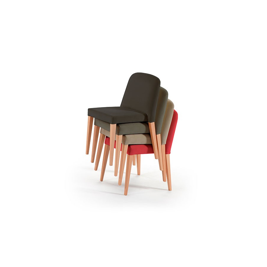 Silla Casia con estructura de madera y apilable