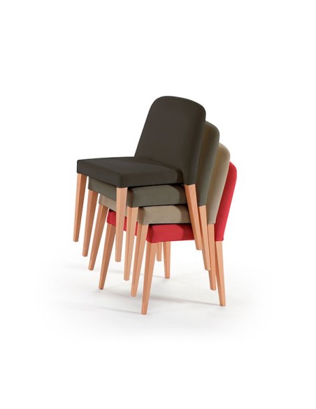 Silla Casia con estructura de madera y apilable