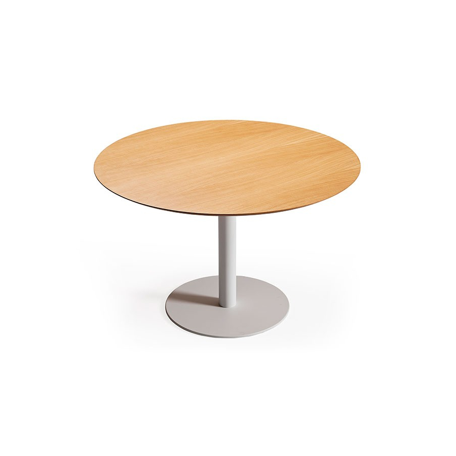 Mesa Copa redonda en versión fija con tapa de madera