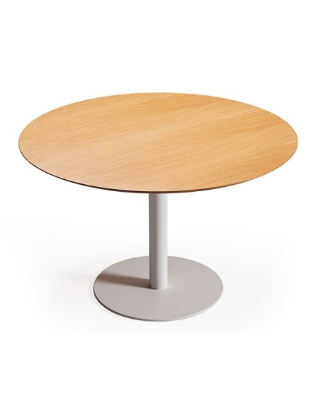 Mesa Copa redonda en versión fija con tapa de madera