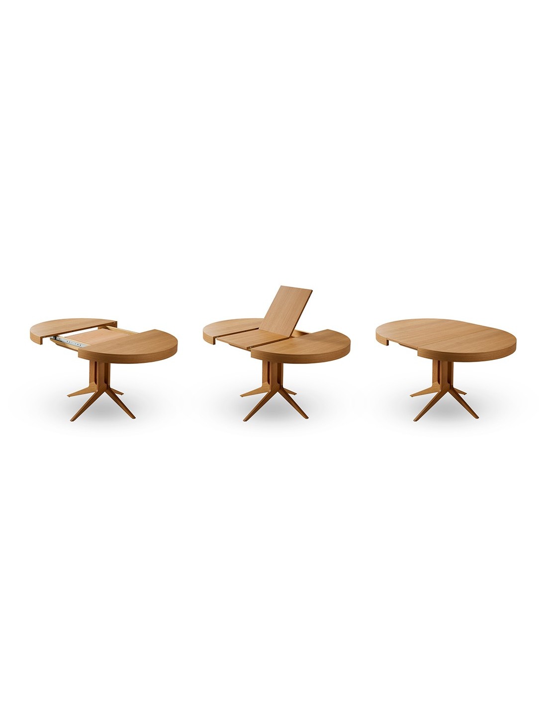Mesa de comedor extensible en roble color natural