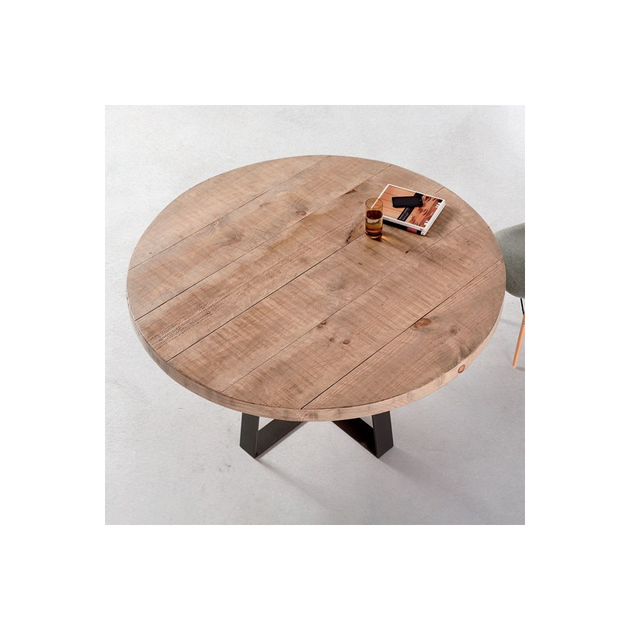 Mesa Colorado redonda con tapa de madera maciza