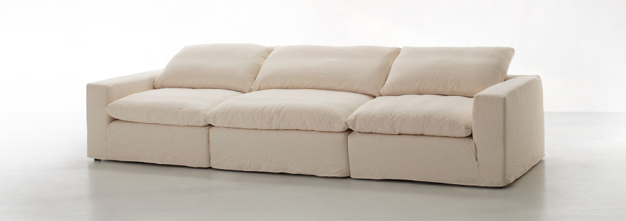 Sofá modular tapizado en tela