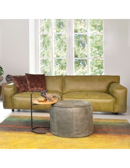 Sofá modular con estructura de madera y tapizado en piel Muebles Lara