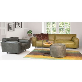 Sofá modular con estructura de madera y tapizado en piel Muebles Lara 2