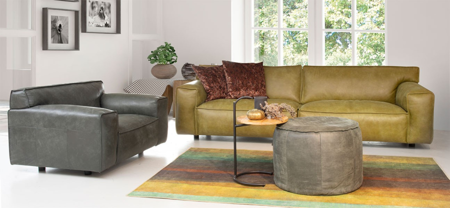 Sofá tapizado en piel disponible en varias medidas Muebles Lara