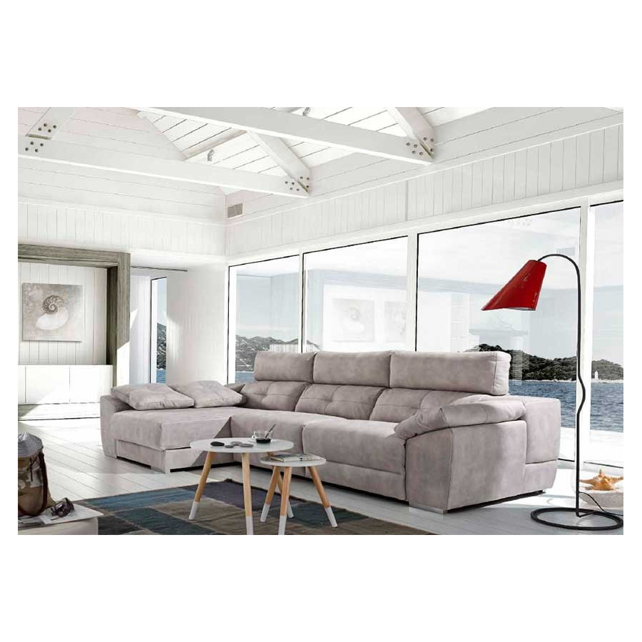Chaiselongue deslizante Memory Acomodel tapizado en Sacha Gris Claro