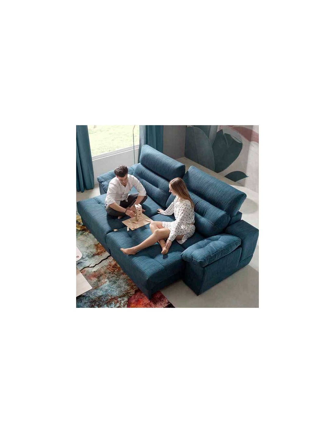 Sofá relax Frey de Acomodel de color trigal marino deslizante eléctrico y funcional