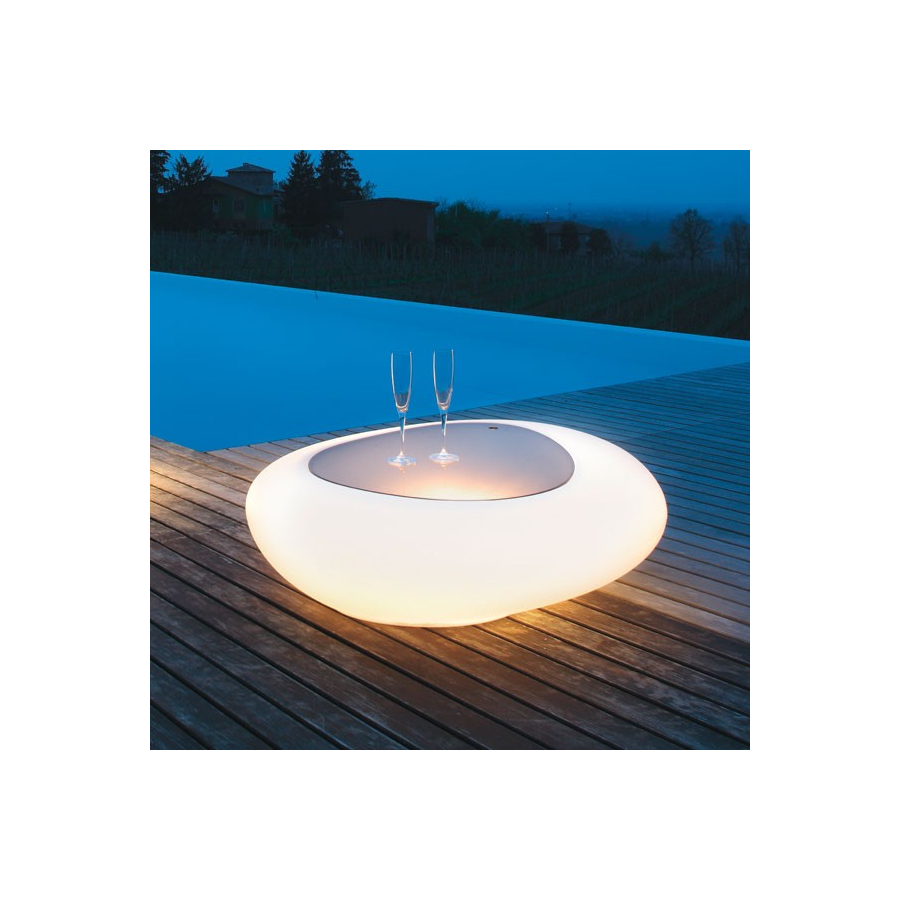 Mesa Kos con iluminación y almacenaje interior