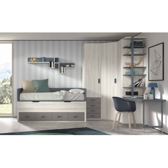 Dormitorio juvenil compacto F001 2