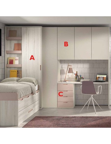 Dormitorio juvenil con escritorio