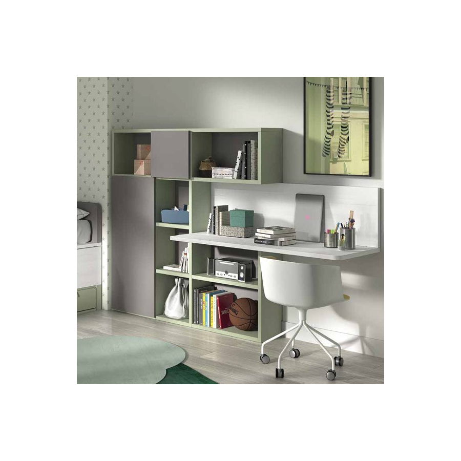 Dormitorio juvenil con zona de estudio