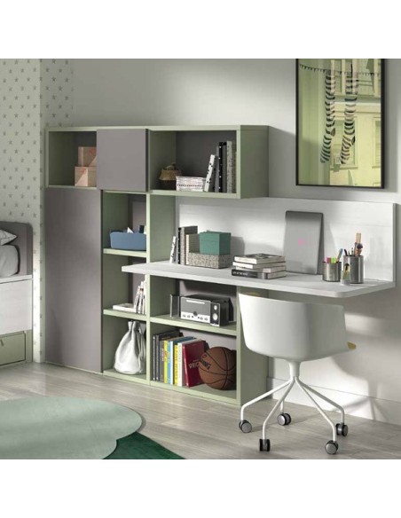 Dormitorio juvenil con zona de estudio