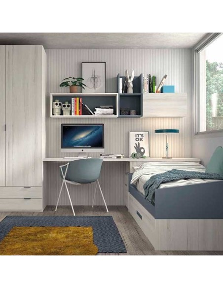 Dormitorio Juvenil F102 | Glicerio Chaves en Muebles Lara