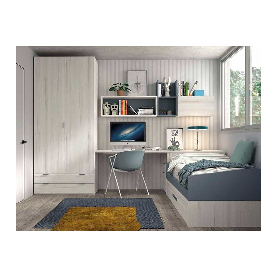 Dormitorio Juvenil F102 | Glicerio Chaves en Muebles Lara
