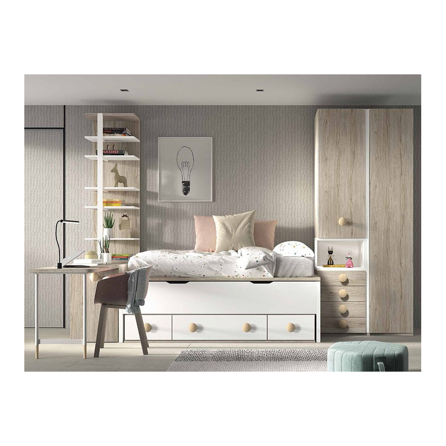 Dormitorio compacto con bicama F004