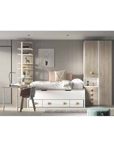 Dormitorio compacto con bicama F004