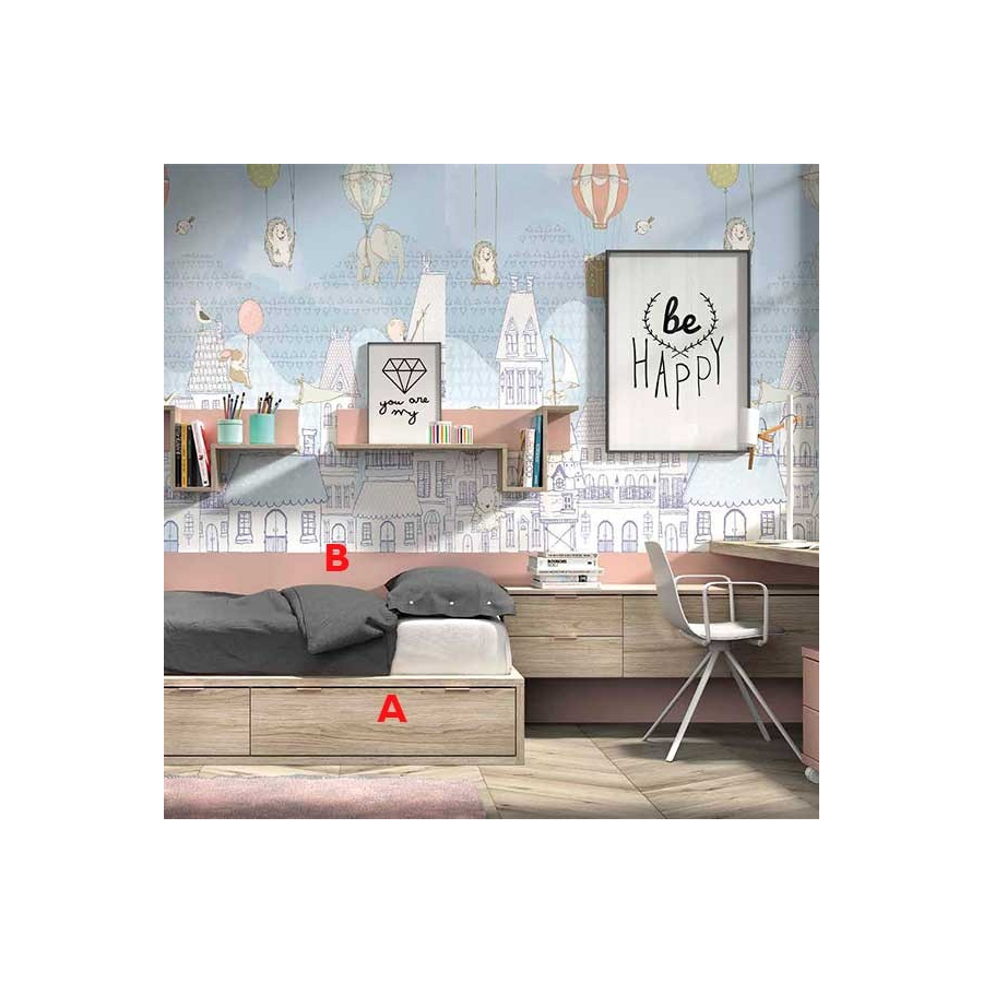 Dormitorio Juvenil F103 | Glicerio Chaves en Muebles Lara