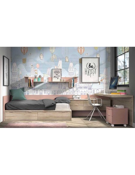 Dormitorio Juvenil F103 | Glicerio Chaves en Muebles Lara