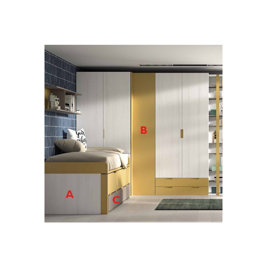 Dormitorio juvenil F005 moderno