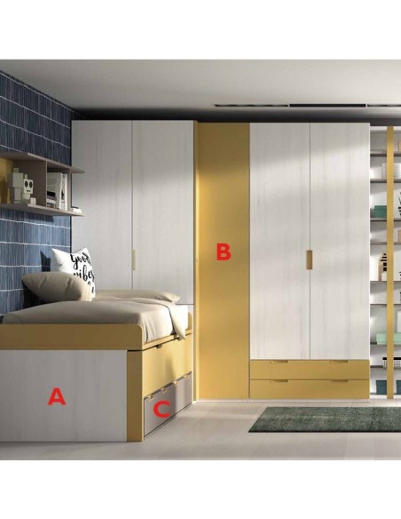 Dormitorio juvenil F005 moderno