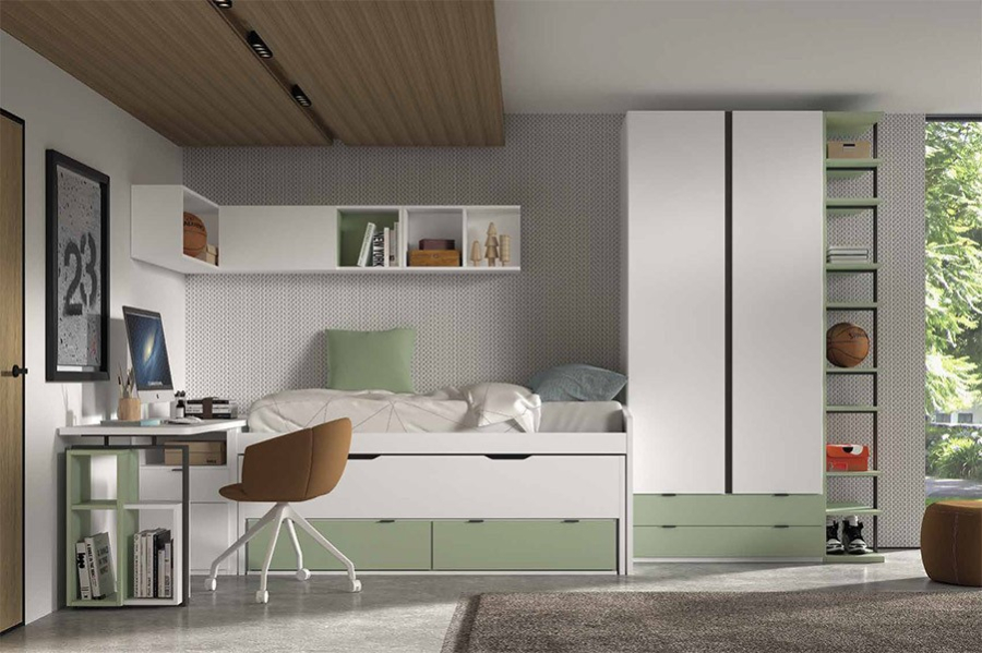 Dormitorio juvenil compacto F006