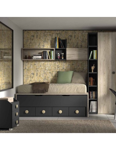 Dormitorio juvenil compacto F007