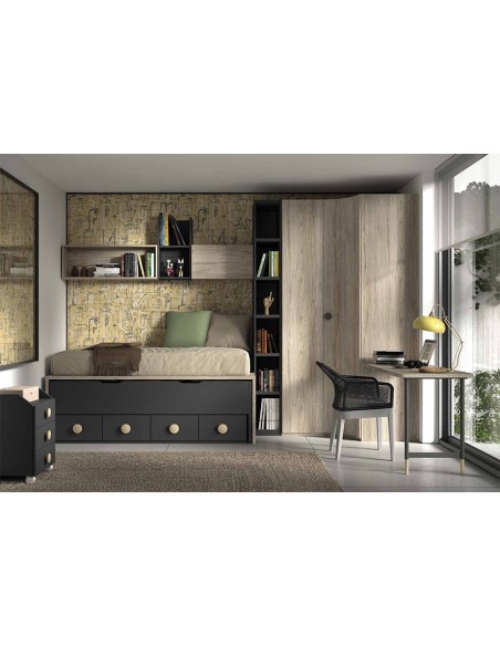 Dormitorio juvenil compacto F007 Glicerio Chaves