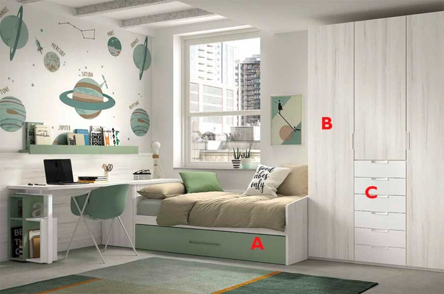 Dormitorio Nido Juvenil F109 acabados