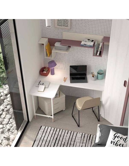 Dormitorio Nido Juvenil F112 Glicerio Chaves zona de estudio