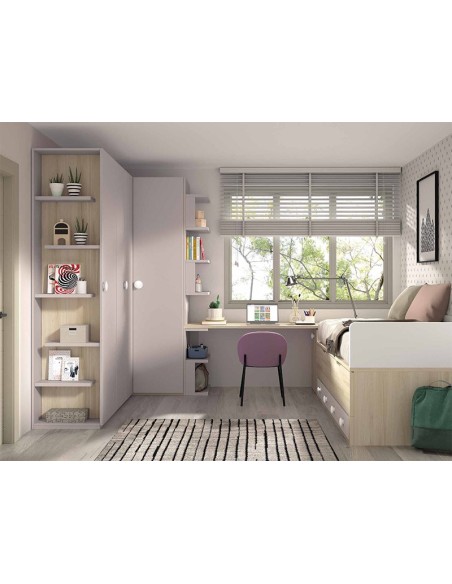 Dormitorio juvenil con armario Glicerio Chaves
