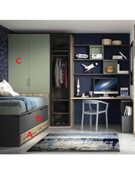 Dormitorio juvenil con cama nido Glicerio Chaves
