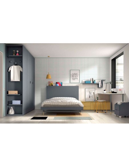 Diseño dormitorio juvenil modular disponible en varios acabados