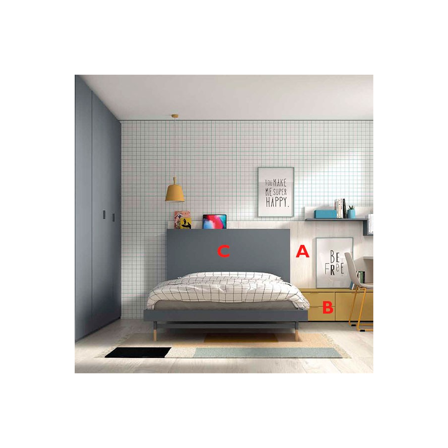 Acabados disponibles para dormitorio juvenil F301