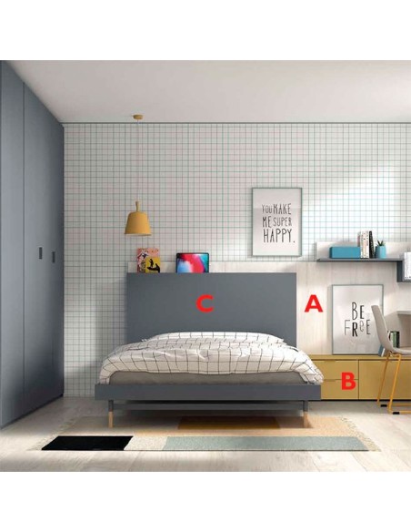 Acabados disponibles para dormitorio juvenil F301