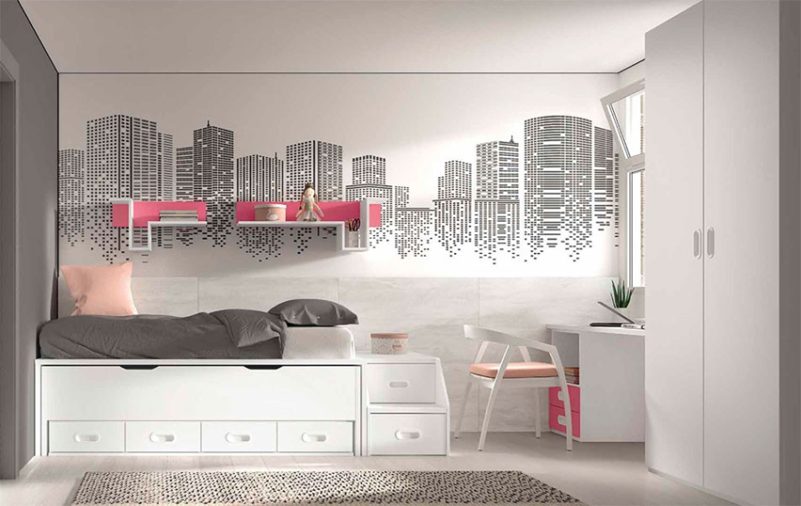 Dormitorio Juvenil F016 | Glicerio Chaves en Muebles Lara