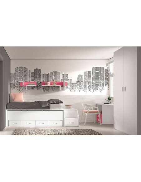 Dormitorio Juvenil F016 | Glicerio Chaves en Muebles Lara