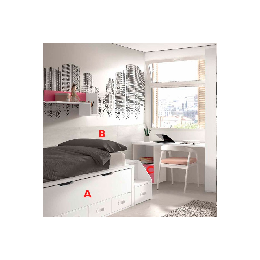 Dormitorio juvenil blanco