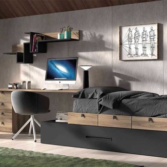 Dormitorio Juvenil F153 | Glicerio Chaves en Muebles Lara