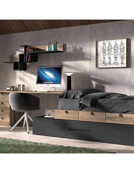 Dormitorio Juvenil F153 | Glicerio Chaves en Muebles Lara