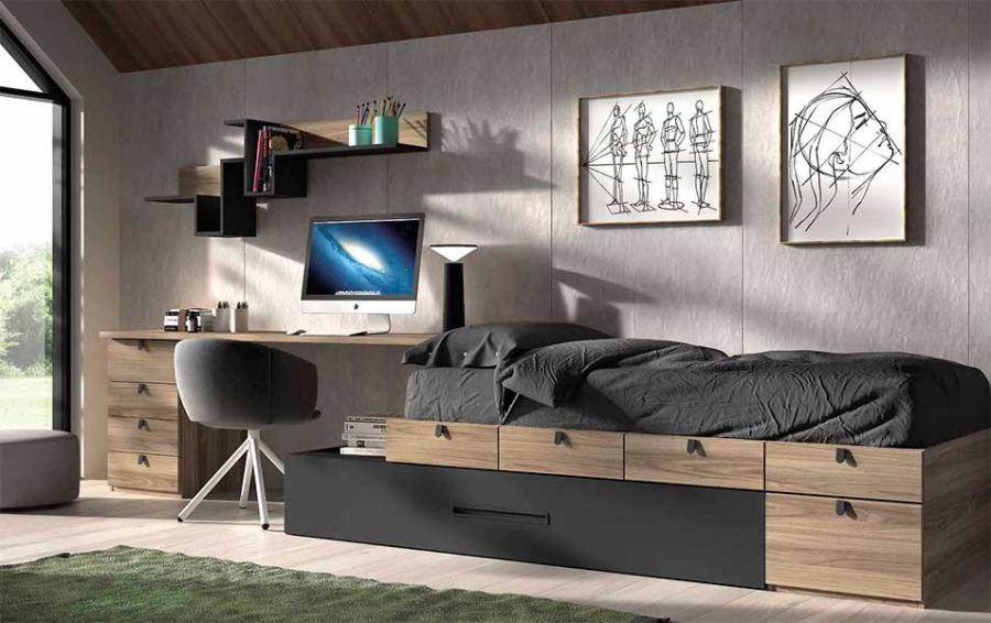 Dormitorio Juvenil F153 | Glicerio Chaves en Muebles Lara