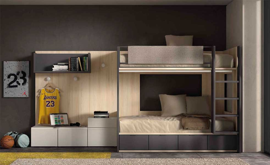 Dormitorio Juvenil con Litera F201 Glicerio Chaves